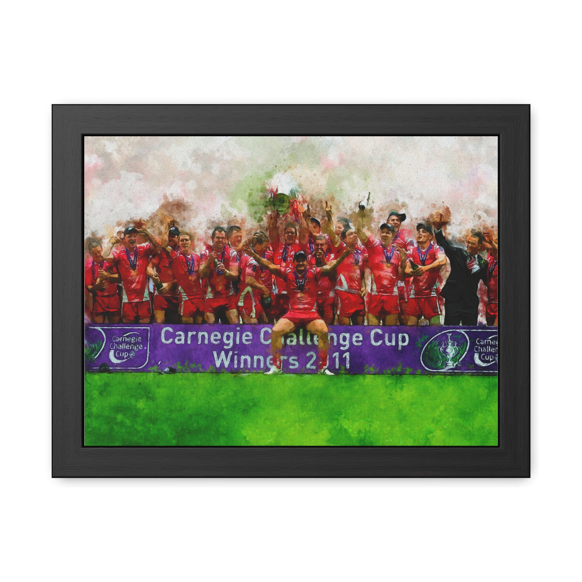 Rugby League Challenge Cup Winners 2011 Wigan Warriors Framed Art Print Poster, Ready to Hang, Warriors Fan Gift