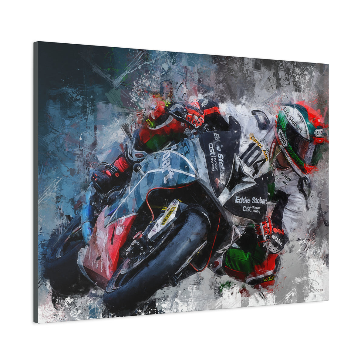 Adrenaline Unleashed: Stretched Canvas Fine Art MotoGP Print Poster - Ready to Hang, Wall Art MotoGP Gift