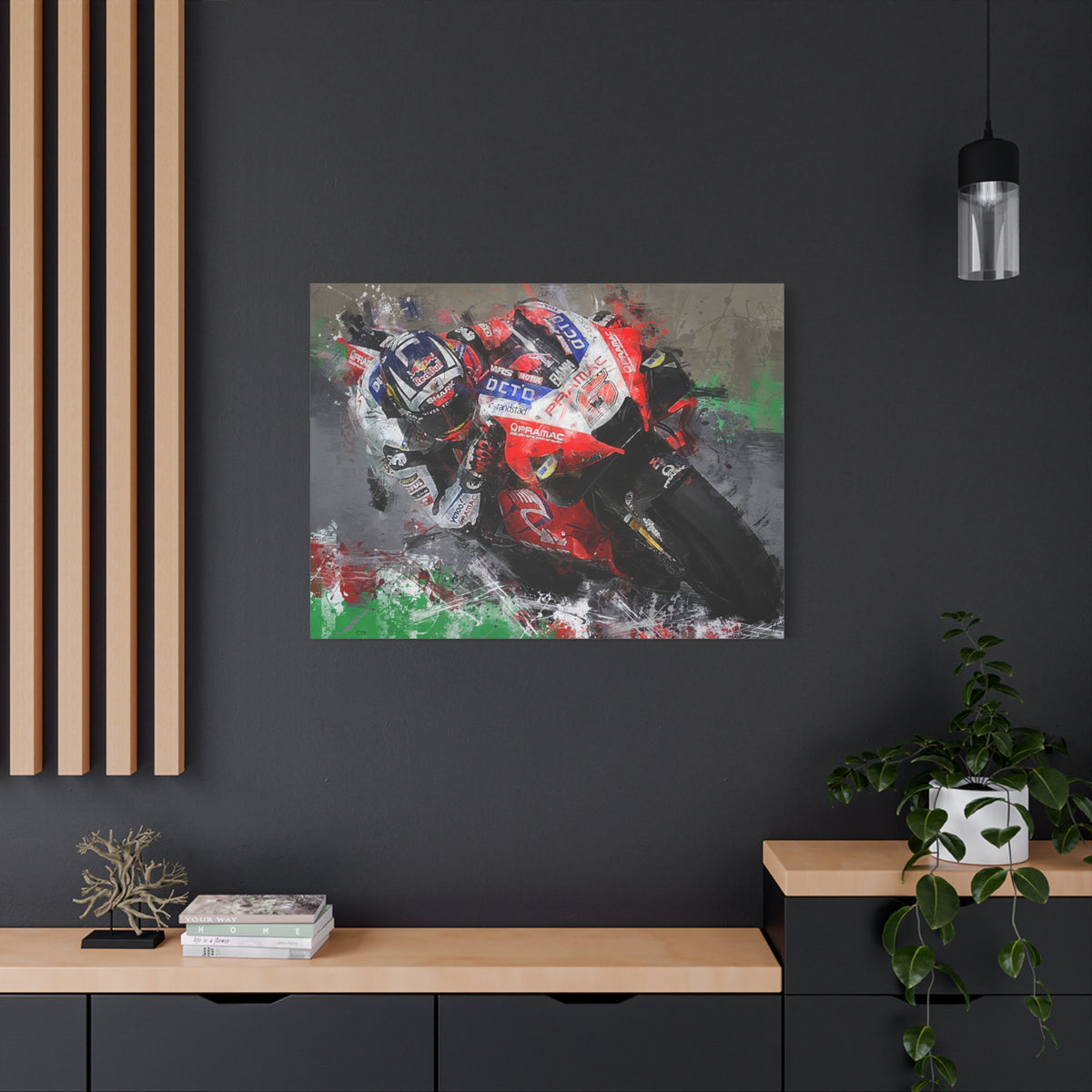MotoGP Marvel: Stretched Canvas Fine Art Print Poster - Ready to Hang, Wall Art MotoGP Gift