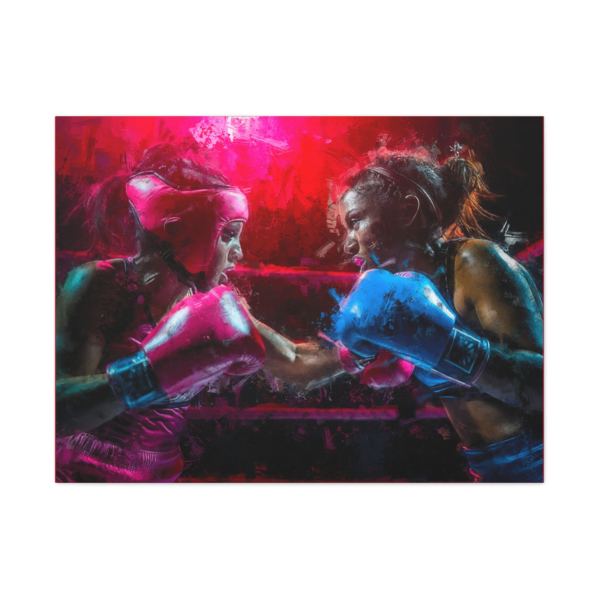 Dynamic Duo: Canvas Fine Art Print - Ready to Hang, Wall Art Boxing Gift