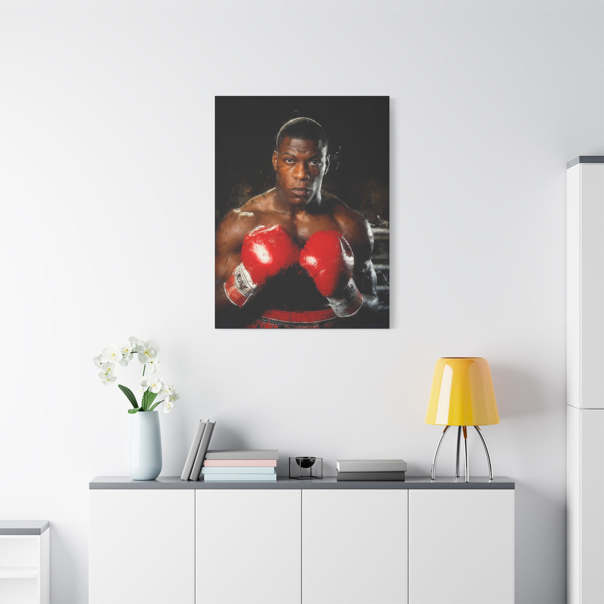 Powerful Presence: Frank Bruno - Stretched Canvas Fine Art Boxing Print Poster, Ready to Hang, Wall Art Boxing Gift