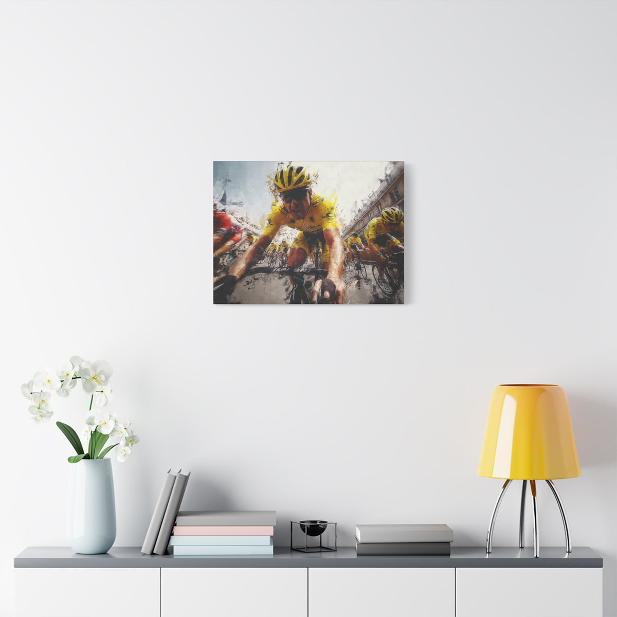 Brussels Cycling Classic Elegance: Oil Painting Print, Cycling Art for Home Deco