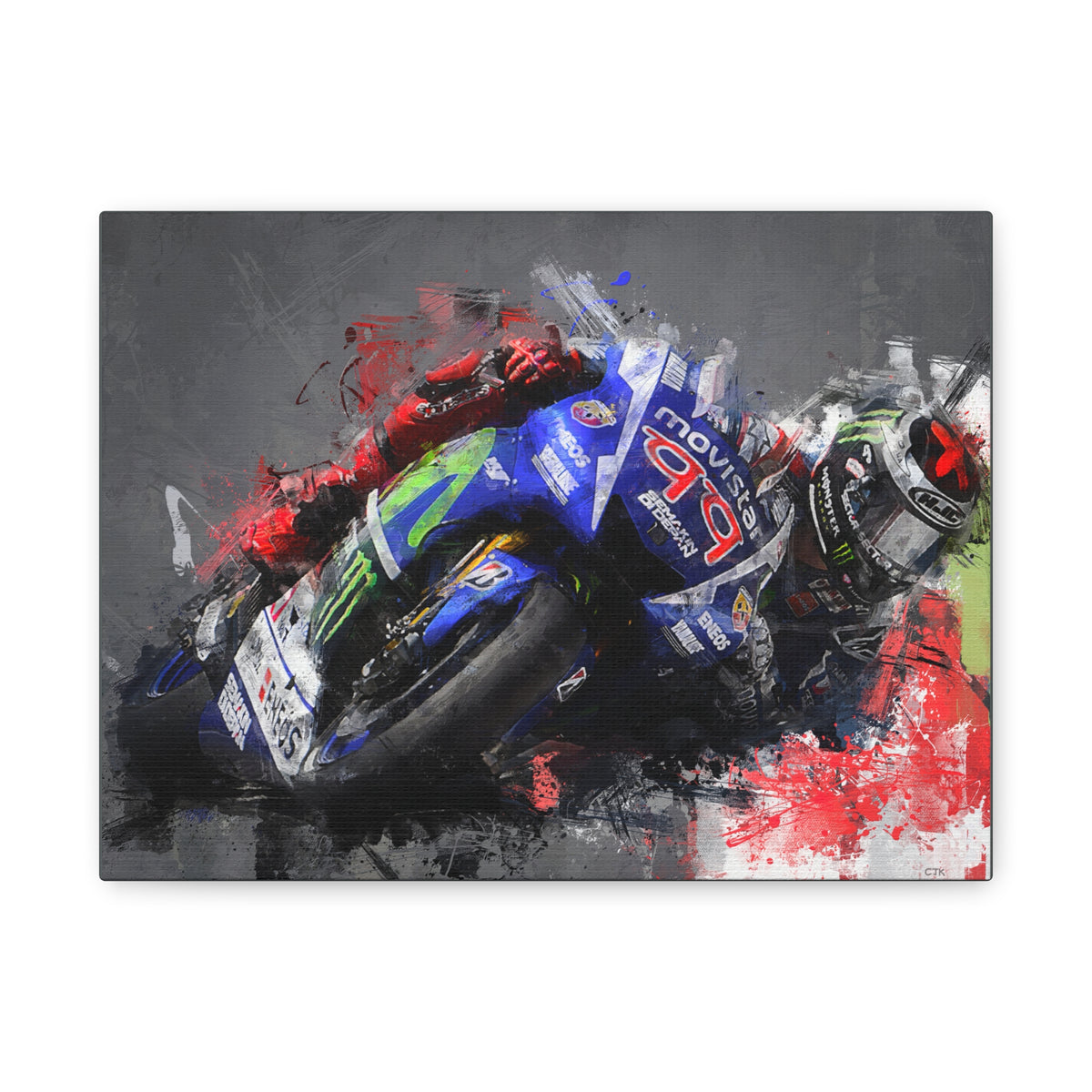 Speed Unleashed: Stretched Canvas Fine Art MotoGP Print Poster - Ready to Hang, Wall Art MotoGP Gift