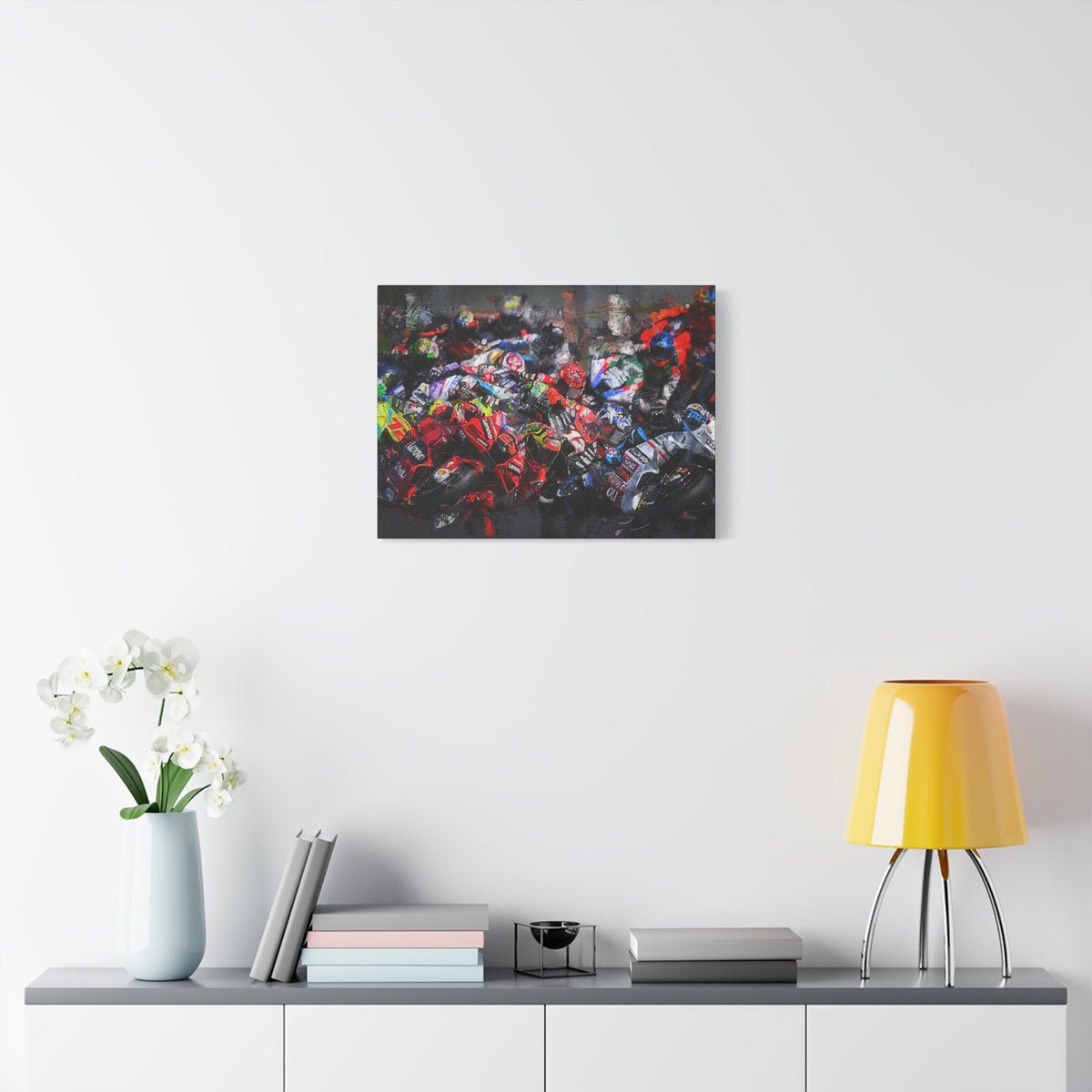 MotoGP Start Line Masterpiece: Stretched Canvas Fine Art Print Poster - Ready to Hang, the Ultimate Wall Art MotoGP Gift