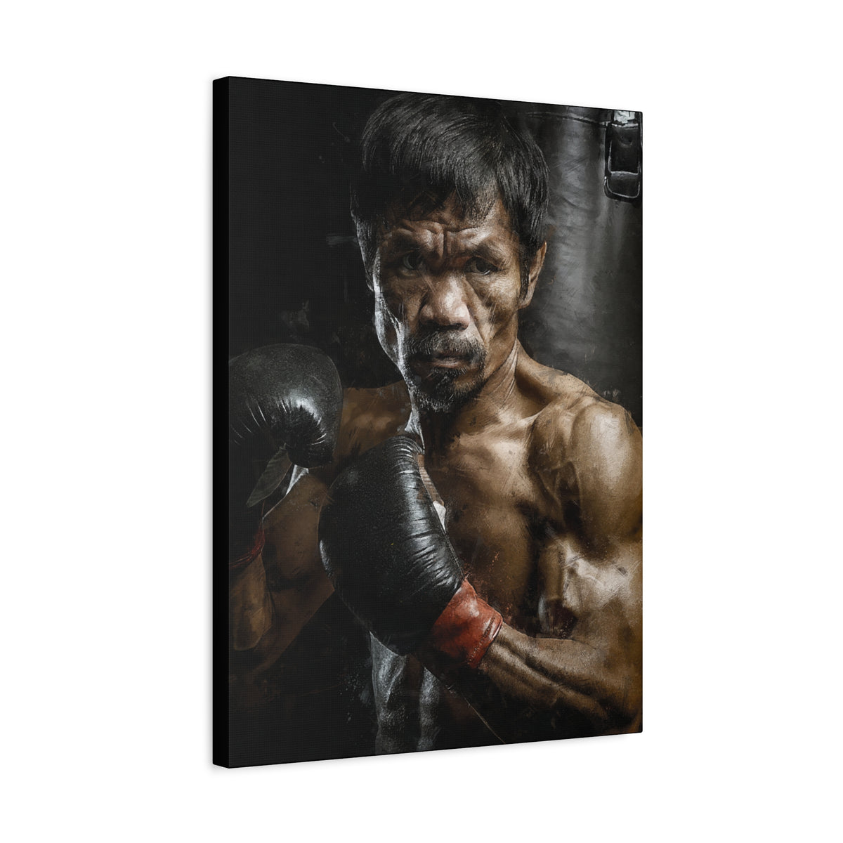 Manny Pacquiao Portrait Painting: Stretched Canvas Fine Art Boxing Print Poster- Ready to Hang, Wall Art Boxing Gift