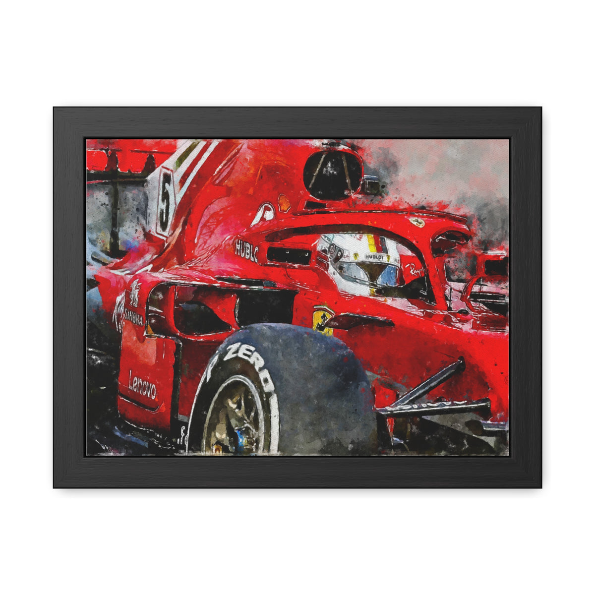 Drive into the F1 Fast Lane: Framed Watercolour F1 Fine Art Print - Ready to Hang, Wall Art Formula One Gift.