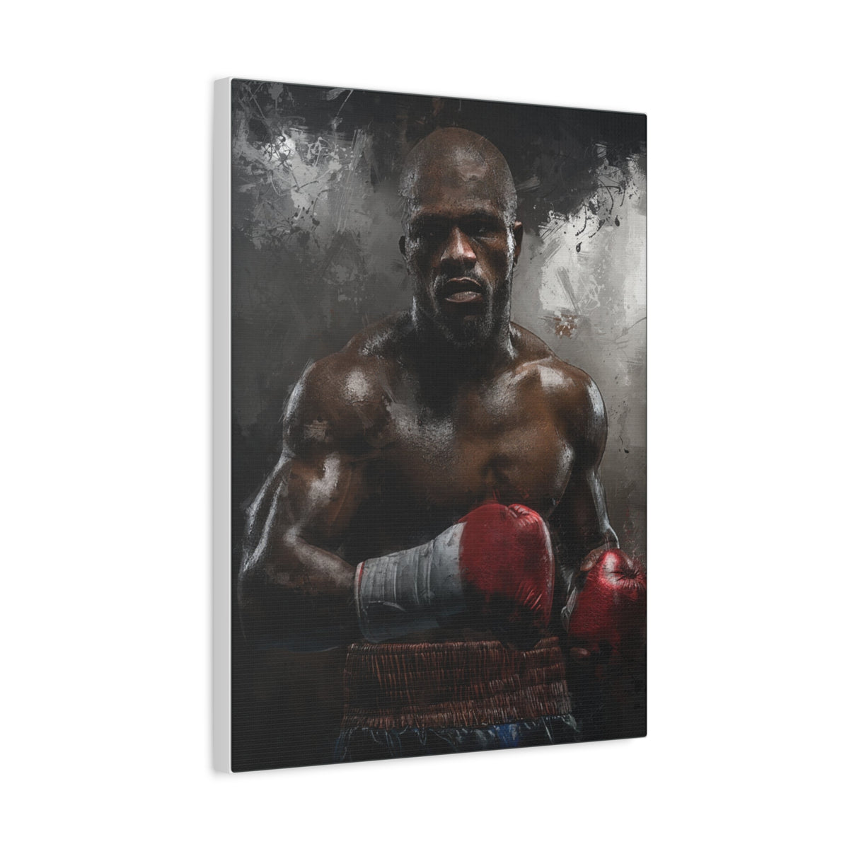 Floyd Mayweather Jr. Portrait Painting: Stretched Canvas Fine Art Boxing Print Poster - Ready to Hang, Wall Art Boxing Gift