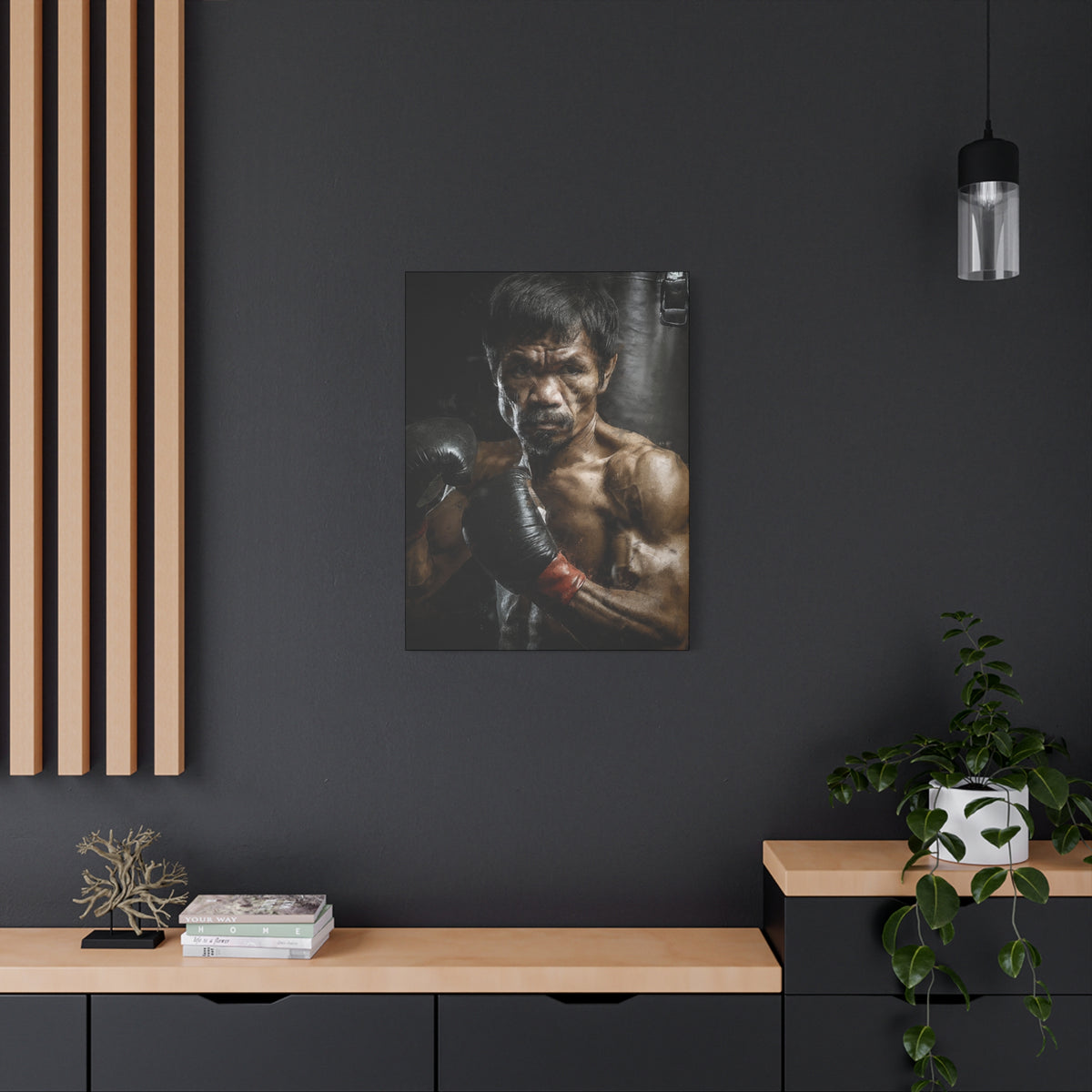 Manny Pacquiao Portrait Painting: Stretched Canvas Fine Art Boxing Print Poster- Ready to Hang, Wall Art Boxing Gift