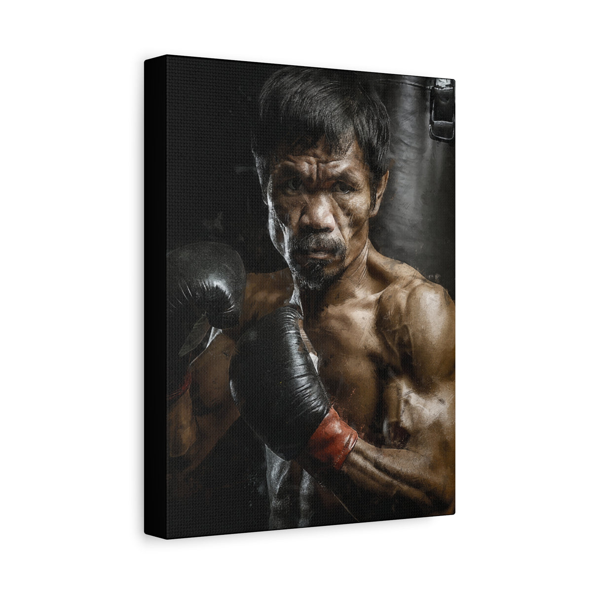 Manny Pacquiao Portrait Painting: Stretched Canvas Fine Art Boxing Print Poster- Ready to Hang, Wall Art Boxing Gift