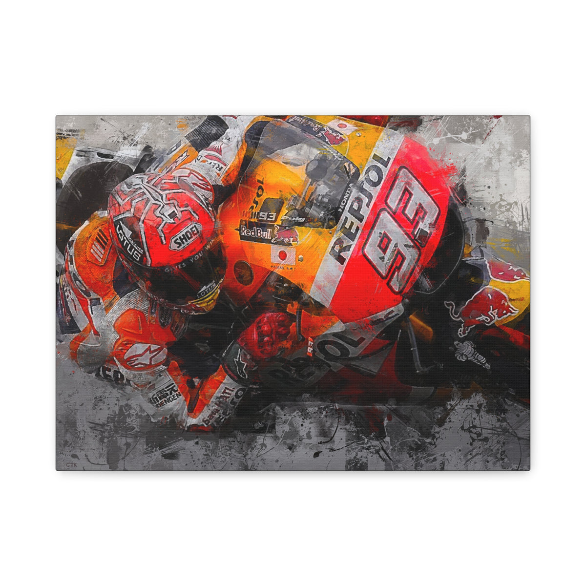 Marc Marquez Masterpiece, Stretched Canvas Fine Art MotoGP Print Poster, Ready to Hang, Wall Art MotoGP Gift