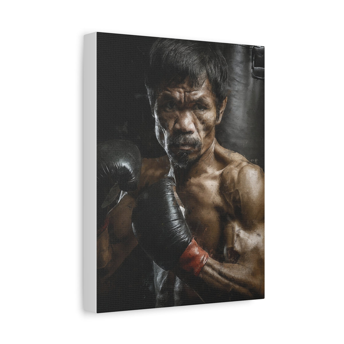 Manny Pacquiao Portrait Painting: Stretched Canvas Fine Art Boxing Print Poster- Ready to Hang, Wall Art Boxing Gift