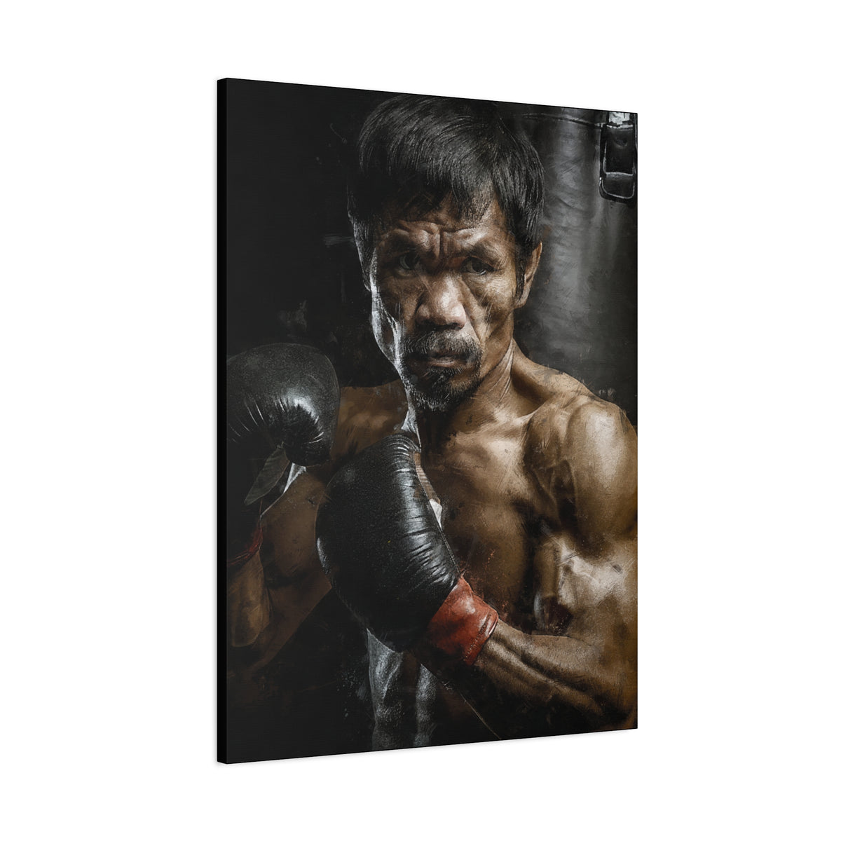 Manny Pacquiao Portrait Painting: Stretched Canvas Fine Art Boxing Print Poster- Ready to Hang, Wall Art Boxing Gift