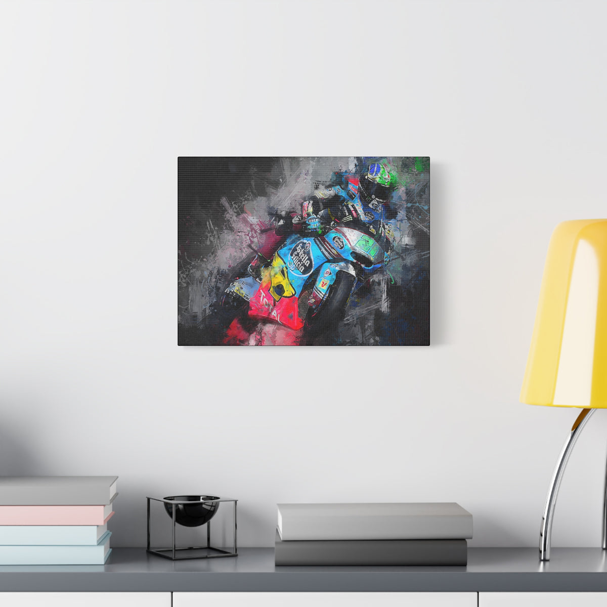 Experience the Roar: Stretched Canvas Fine Art MotoGP Print Poster - Ready to Hang, Wall Art MotoGP Gift