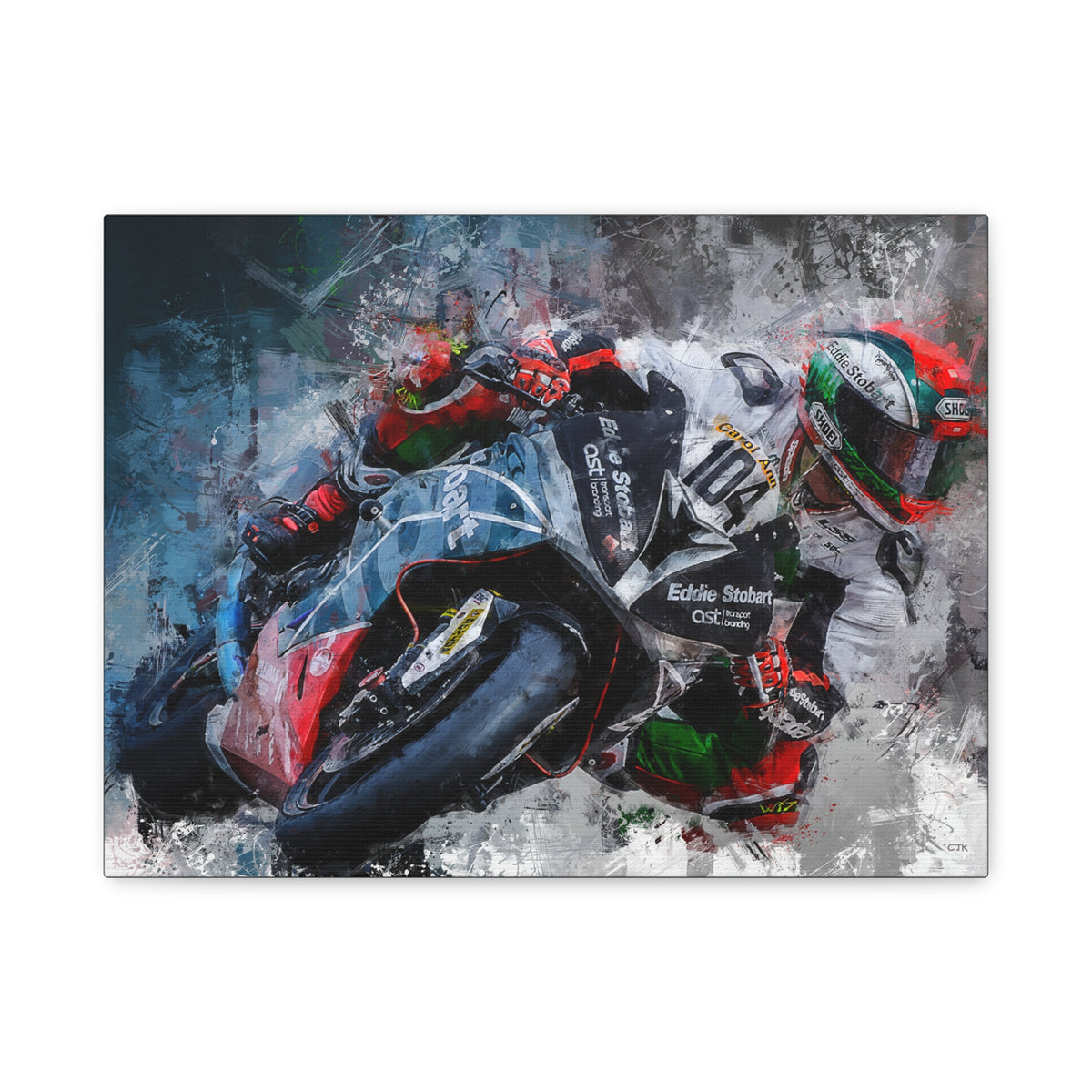 Adrenaline Unleashed: Stretched Canvas Fine Art MotoGP Print Poster - Ready to Hang, Wall Art MotoGP Gift