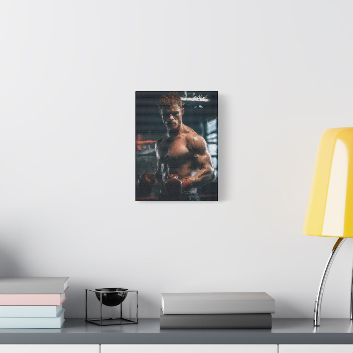 Canelo Álvarez Painting: Expressive Boxing Brilliance - Stretched Canvas Fine Art Boxing Print Poster, Ready to Hang, Wall Art Boxing Gift