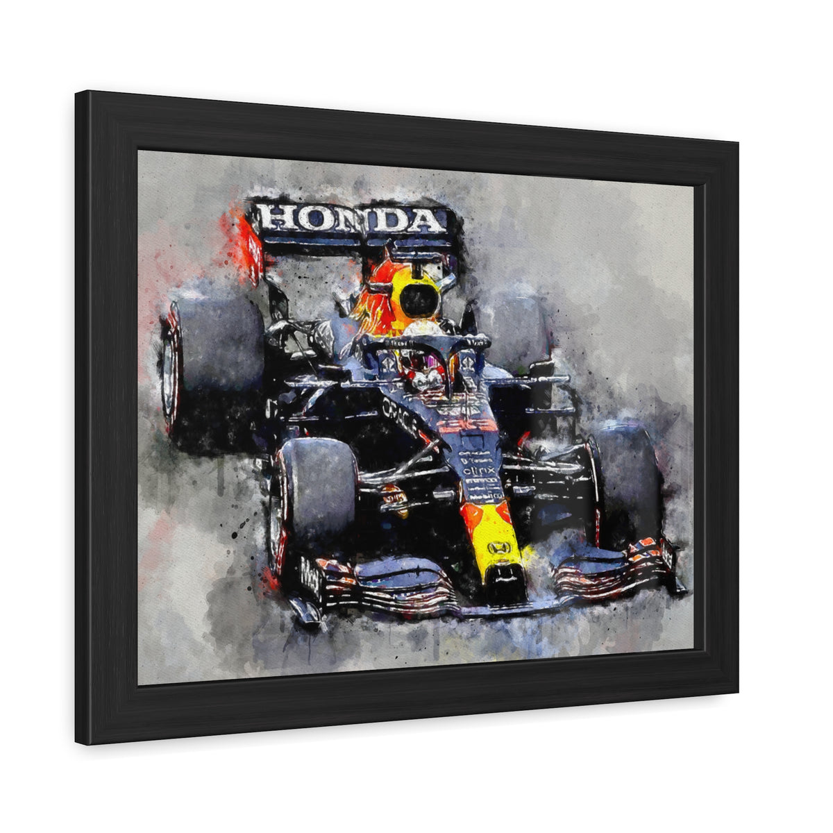 Embark on a Thrilling Red Bull Ride: Framed Watercolour F1 Fine Art Print - Ready to Hang, Wall Art Formula One Gift.