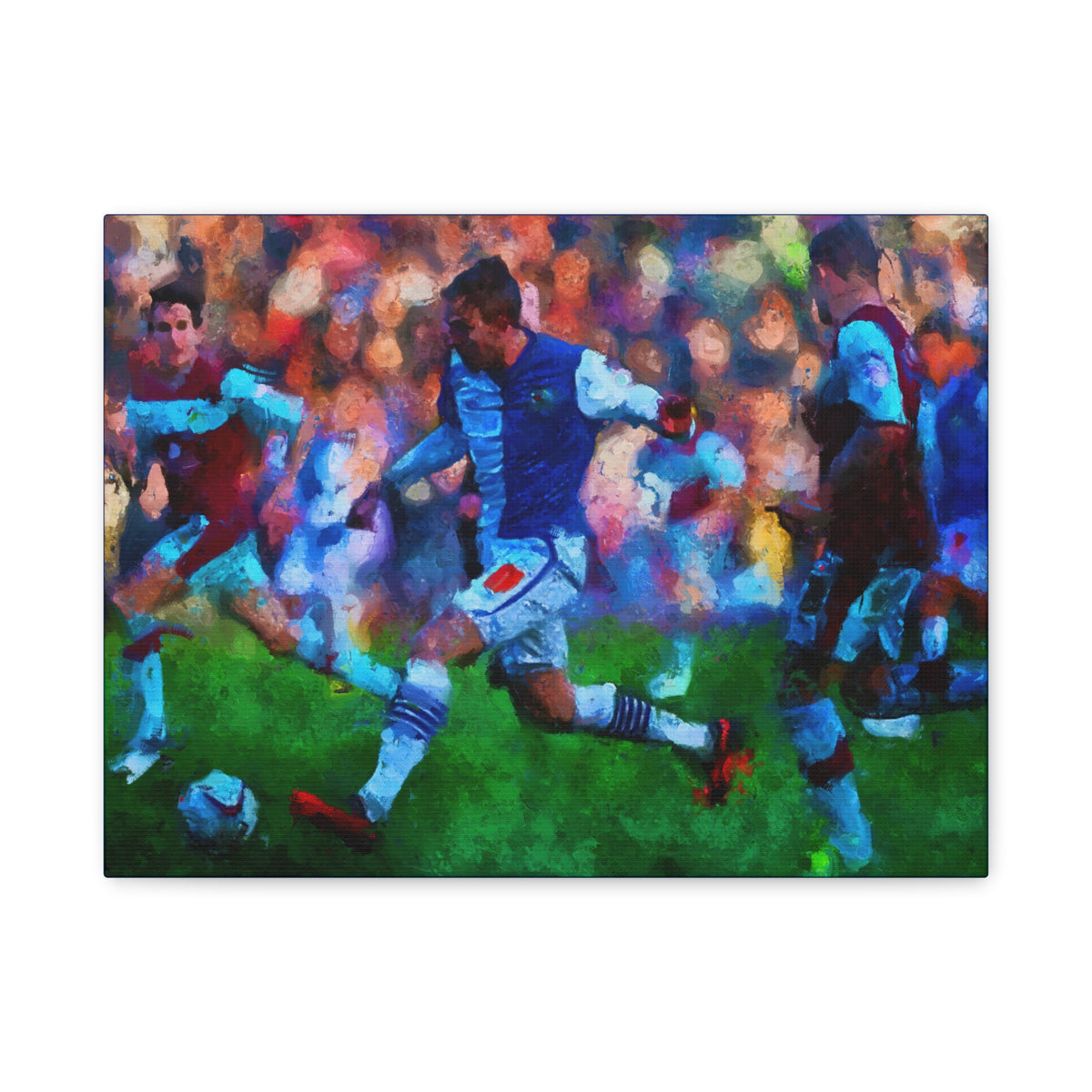 Burnley vs. Blackburn Rovers Derby Ready to Hang Framed Impessionist Fine Art Painting Print Poster, Football Wall Art, Soccer Fan Gift