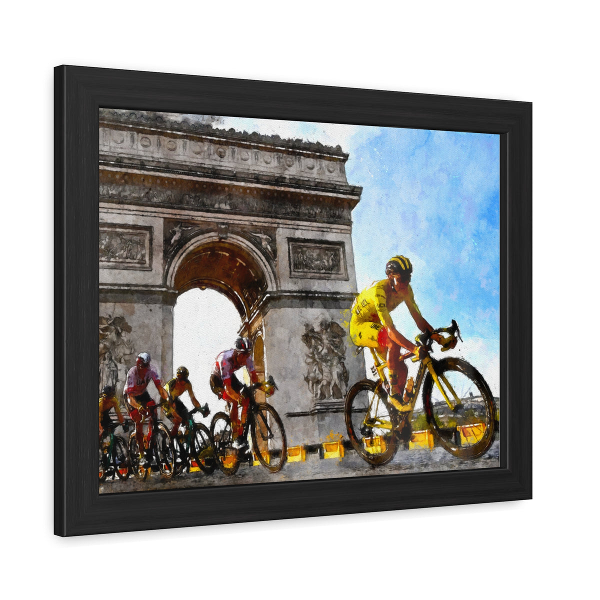 Velocity Vision: Tour de France Wall Décor Framed Art Print Poster, Showcase Cycling Finesse in Your Living Space