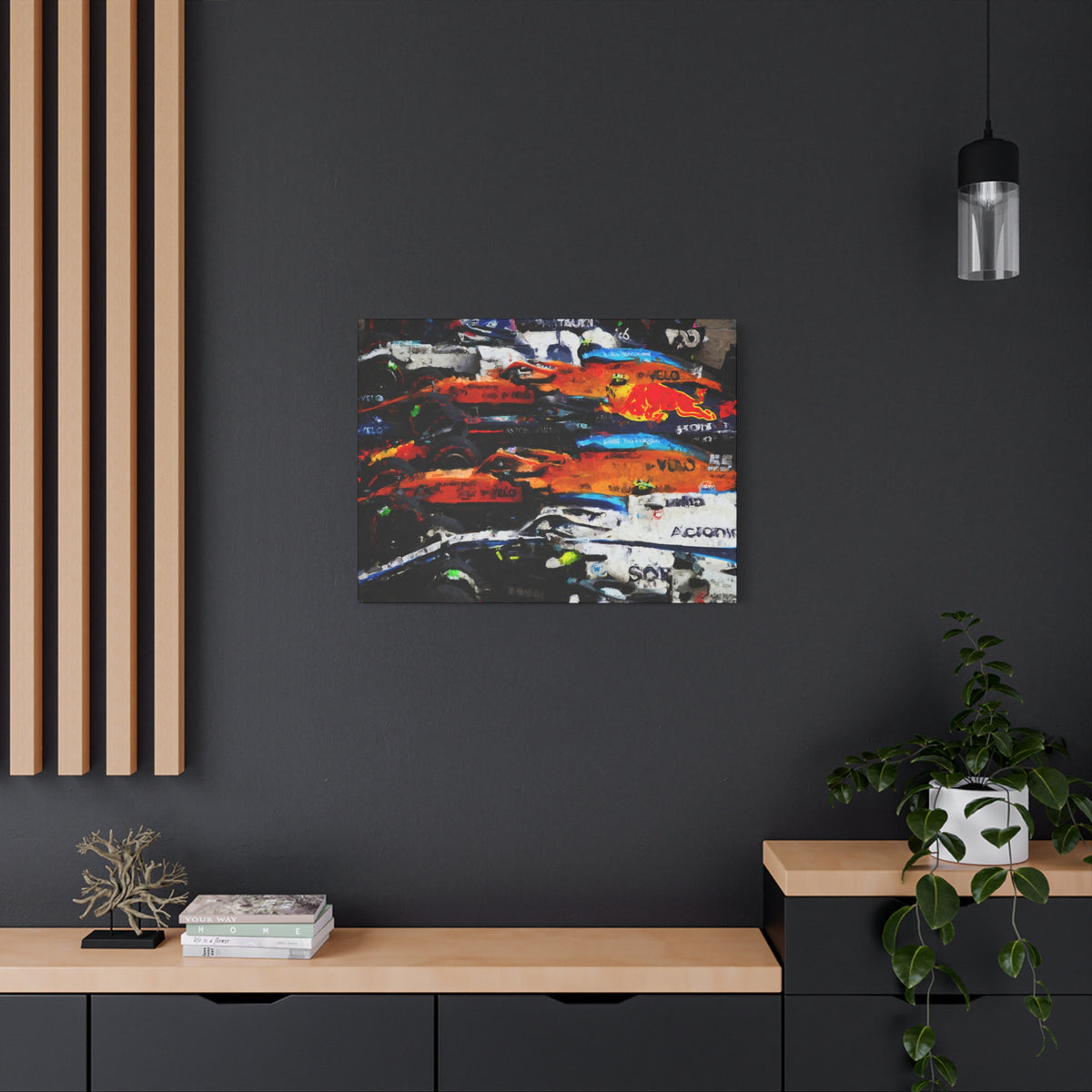 Feel the Roar: Stretched Canvas Fine Art F1 Print Poster - Ready to Hang, Wall Art Formula One Gift