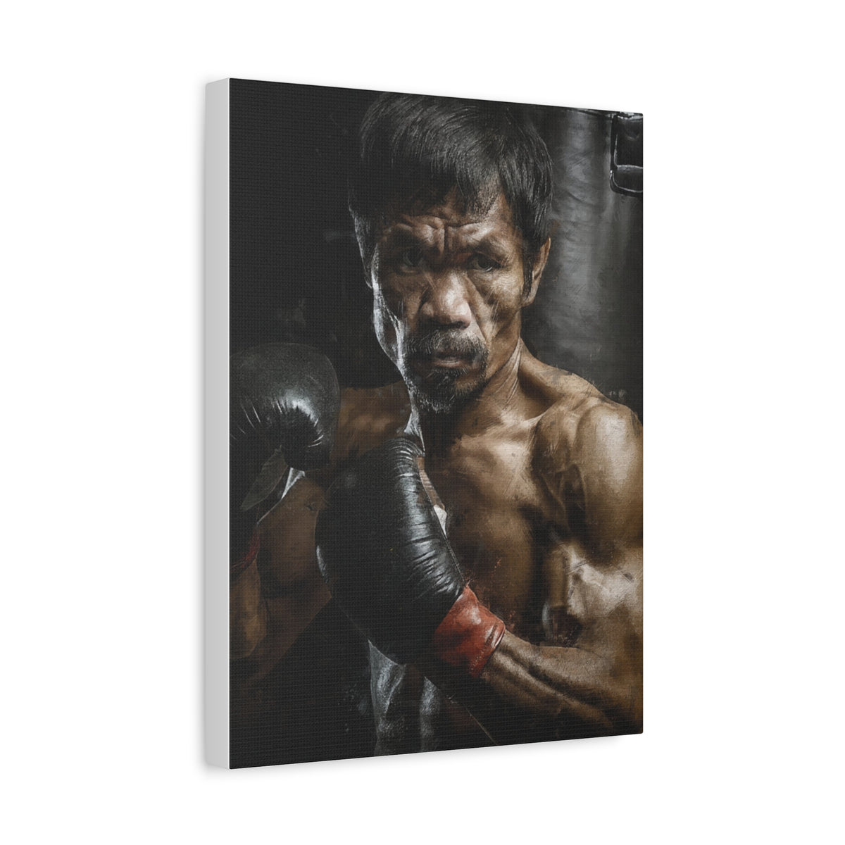 Manny Pacquiao Portrait Painting: Stretched Canvas Fine Art Boxing Print Poster- Ready to Hang, Wall Art Boxing Gift