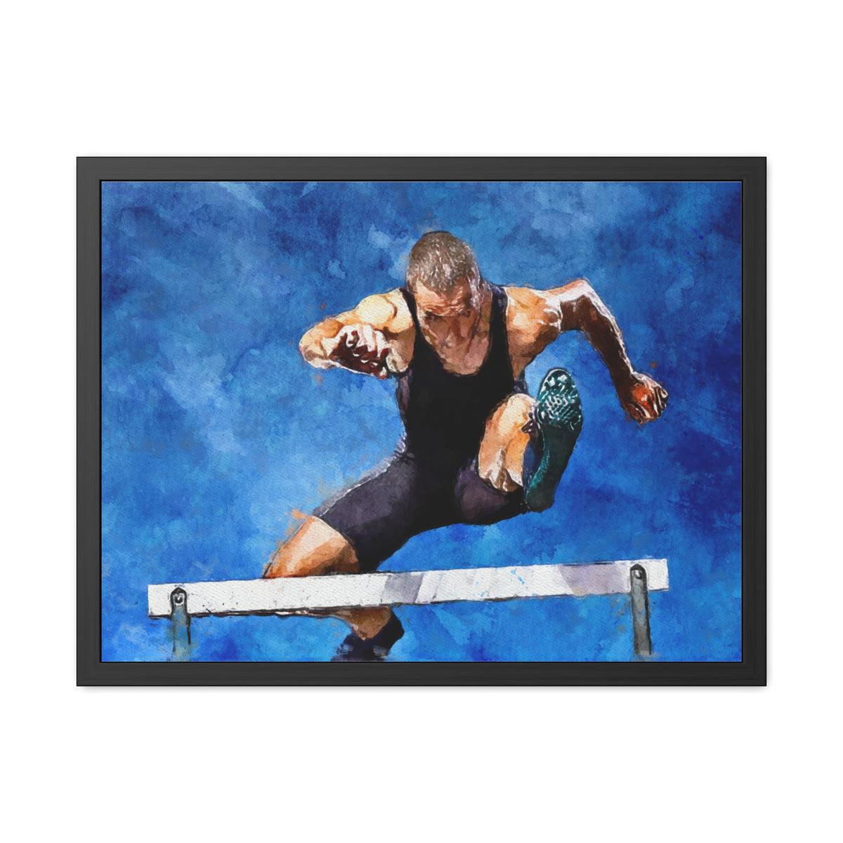 Expressionist Modern Art Watercolour Painting Print of a Hurdler - Premium Quality Fine Art, Ready to Hang, Athletics Wall Art, Athletics Fan Gift
