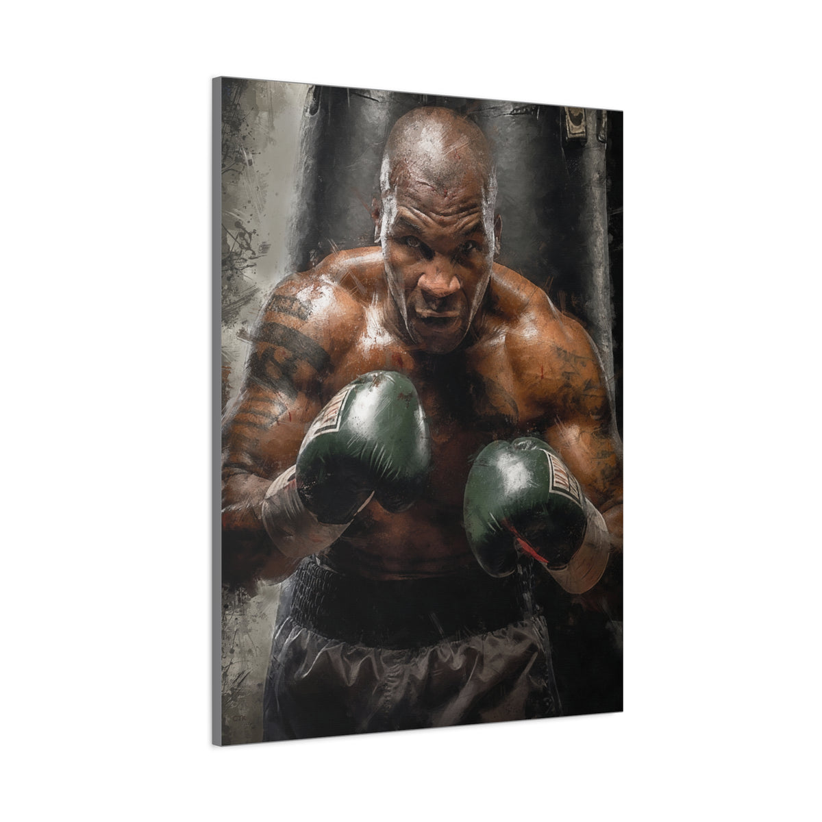 Iron Mike Tyson: Expressive Canvas Fine Art Print Poster - Ready to Hang, Wall Art Boxing Gift