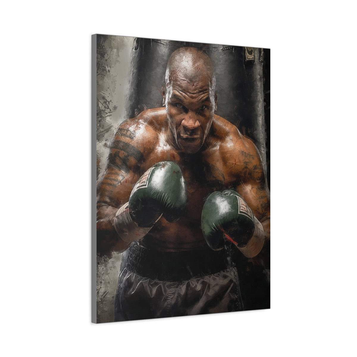 Iron Mike Tyson: Expressive Canvas Fine Art Print Poster - Ready to Hang, Wall Art Boxing Gift
