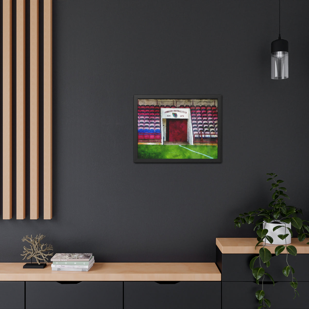 Arbroath FC Gayfield Park Watercolour Print ,Ready to Hang Framed Watercolour Fine Art Painting Print Poster