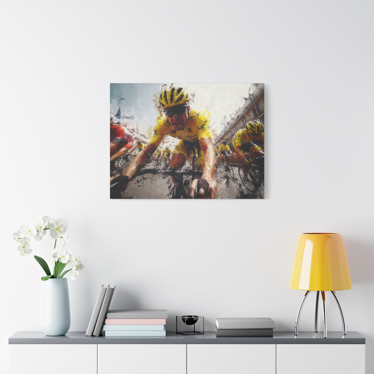 Brussels Cycling Classic Elegance: Oil Painting Print, Cycling Art for Home Deco