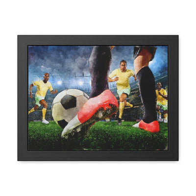 Soccer Player Expressive Art Captures Match Day Magic! Ready to Hang Framed Watercolour Fine Art Painting Print Poster, Soccer Fan Gift