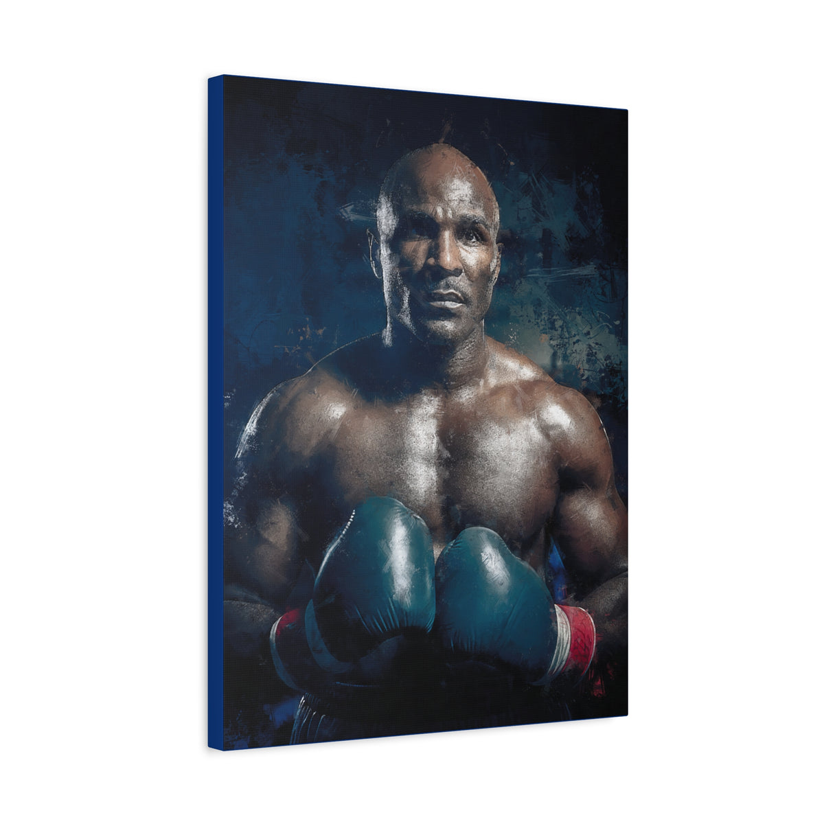 Evander's Essence: Stretched Canvas Fine Art Boxing Print Poster - Ready to Hang, Wall Art Boxing Gift