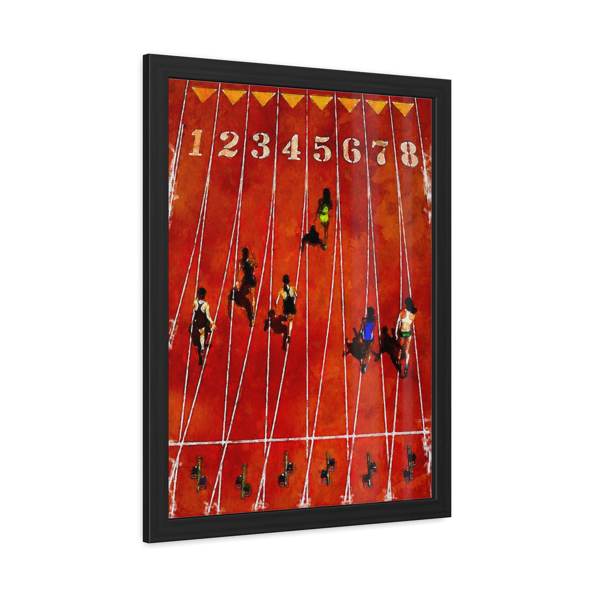 Expressive Sprint Racer Art - Modern Watercolour Print in Hand-Crafted Frame, Ready to Hang, Athletics Wall Art, Athletics Fan Gift