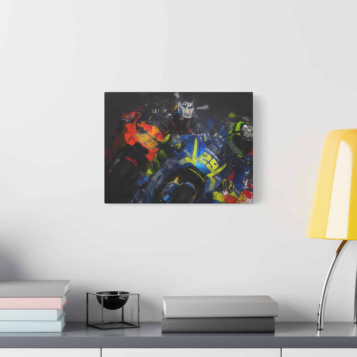 Ride into the MotoGP Thrill: Stretched Canvas Fine Art Print Poster - Ready to Hang, Wall Art MotoGP Gift