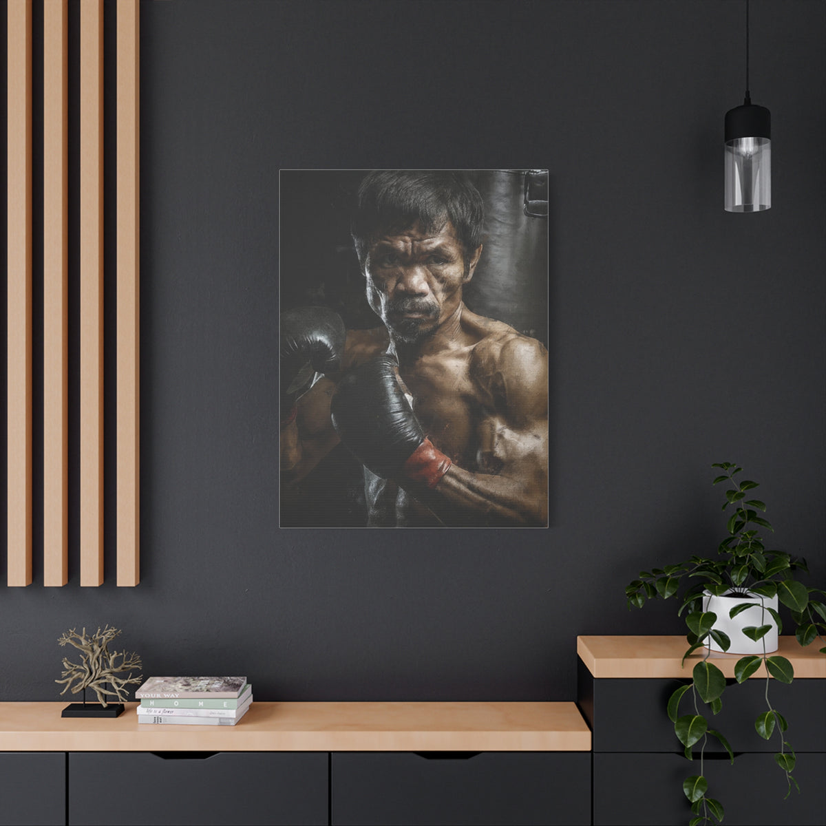 Manny Pacquiao Portrait Painting: Stretched Canvas Fine Art Boxing Print Poster- Ready to Hang, Wall Art Boxing Gift