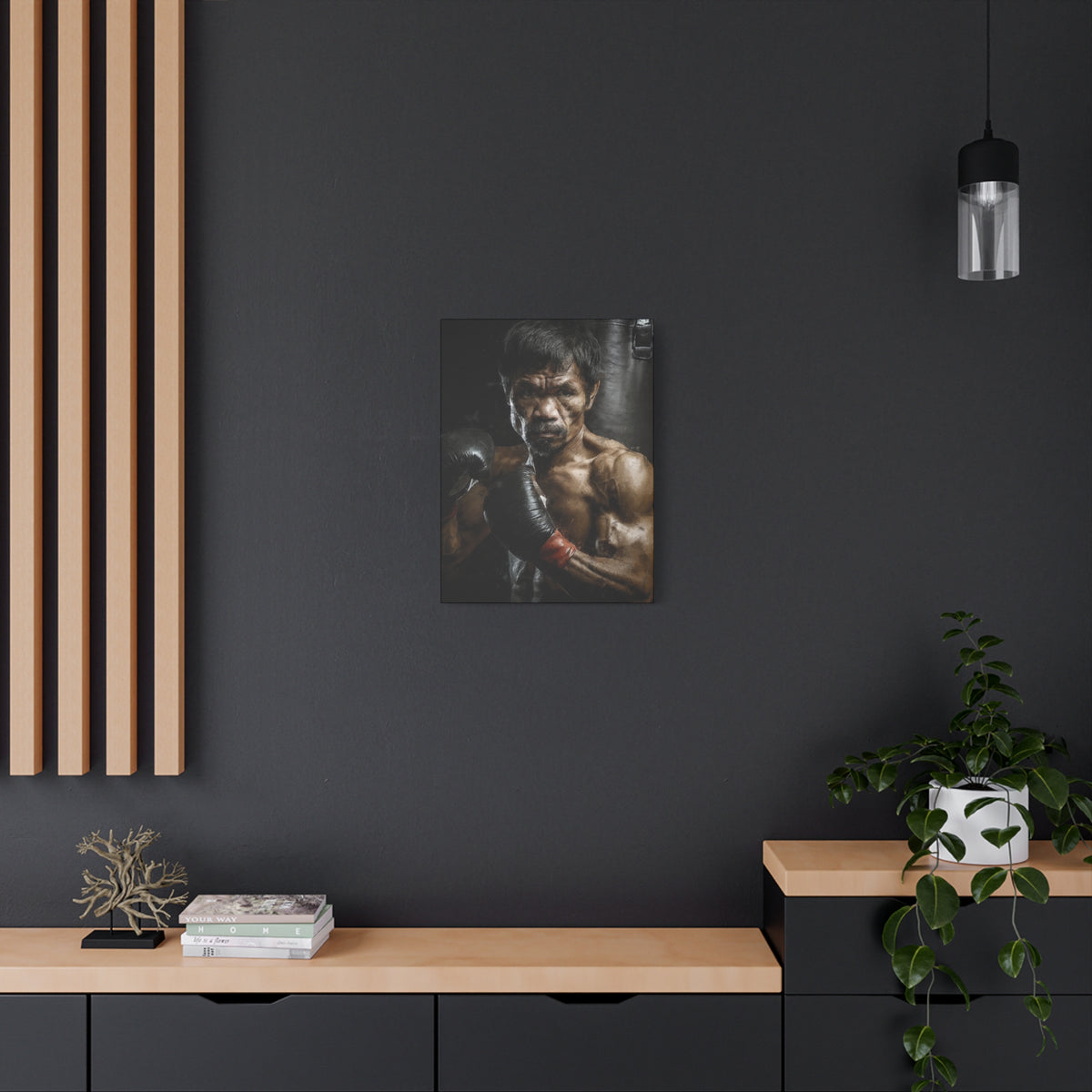 Manny Pacquiao Portrait Painting: Stretched Canvas Fine Art Boxing Print Poster- Ready to Hang, Wall Art Boxing Gift
