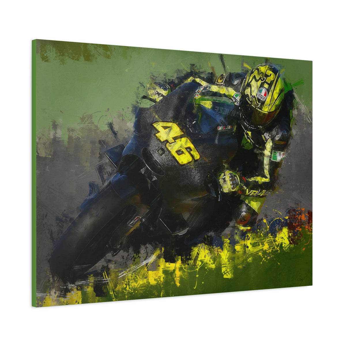 Capture the Thrill: Stretched Canvas Fine Art MotoGP Print Poster - Ready to Hang, Wall Art MotoGP Gift