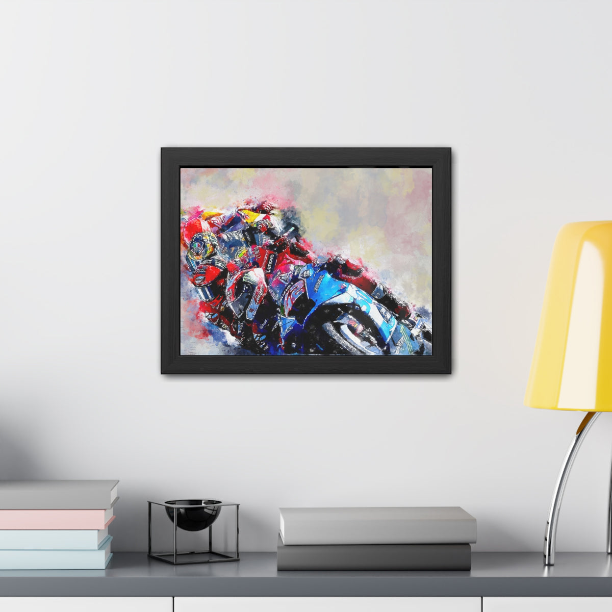 Ride the Thrills: Framed Watercolour MotoGP Fine Art Print Poster Masterpiece - Ready to Hang, Wall Art MotoGP Gift