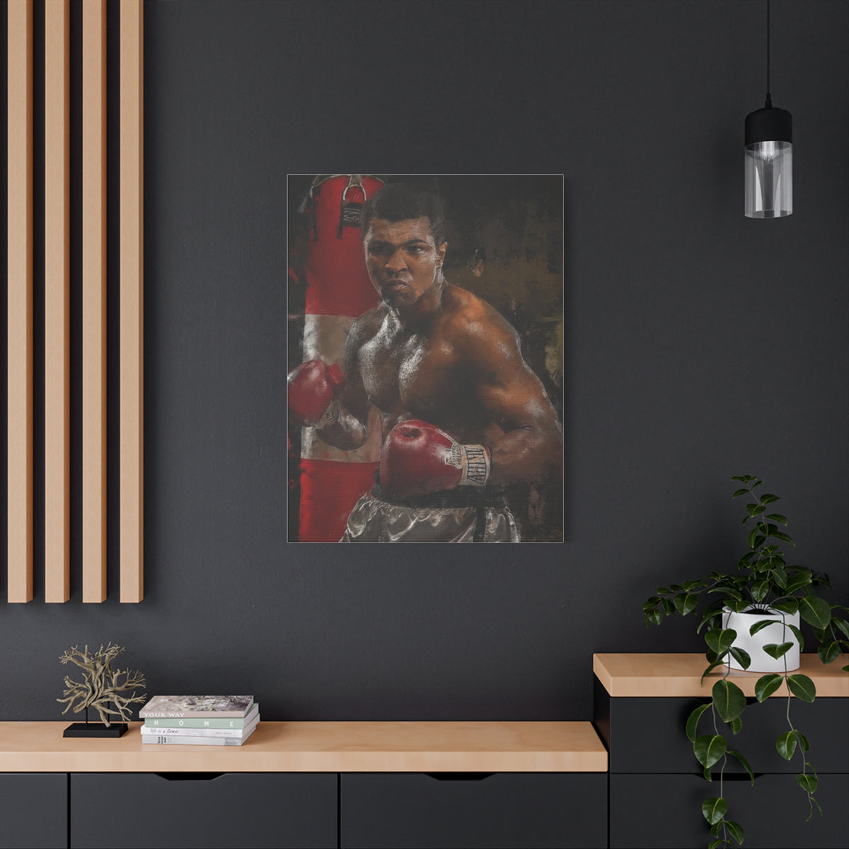 The Greatest: Muhammad Ali Stretched Canvas Fine Art Boxing Print Poster - Ready to Hang, Wall Art Boxing Gift