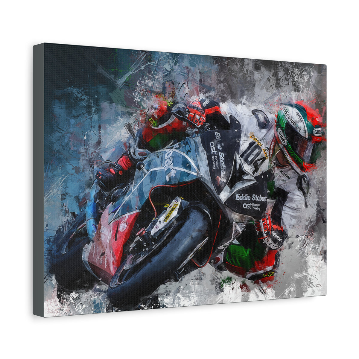 Adrenaline Unleashed: Stretched Canvas Fine Art MotoGP Print Poster - Ready to Hang, Wall Art MotoGP Gift