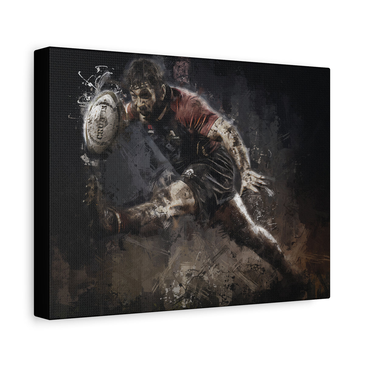 Rugby Kick Master: Expressionist Canvas Fine Art Print Poster - Ready to Hang Wall Art, Rugby Gift