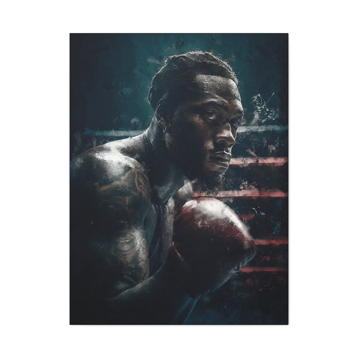 Deontay Wilder Portrait Painting: Expressive Canvas Fine Art - Ready to Hang, Wall Art Boxing Gift - Fine Art Boxing Print Poster