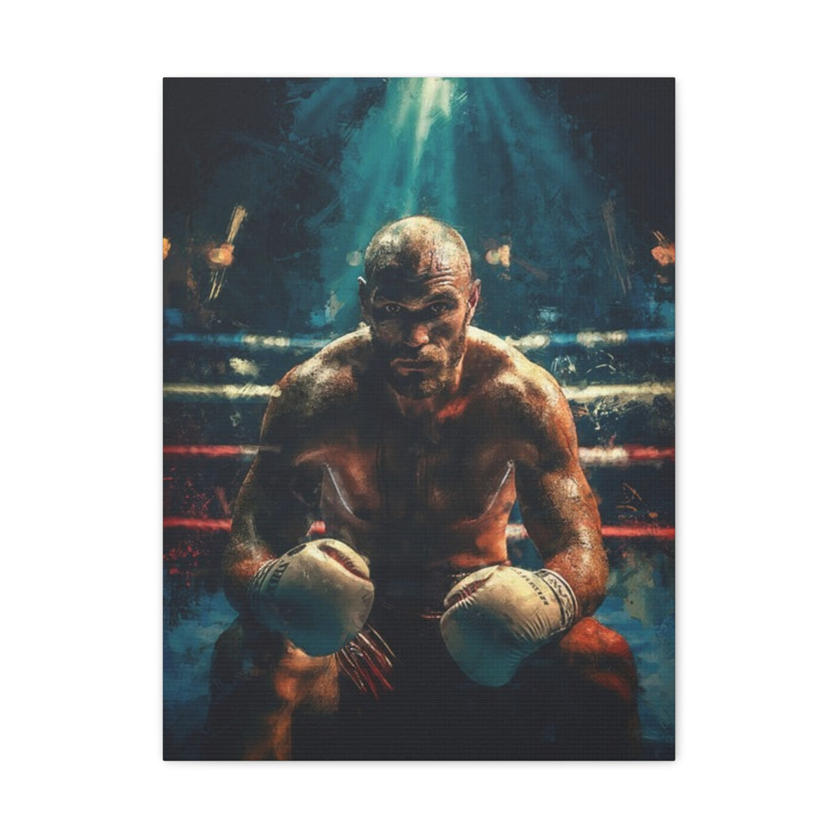Fury Unleashed: Stretched Canvas Fine Art Boxing Print - Ready to Hang, Wall Art Boxing Gift