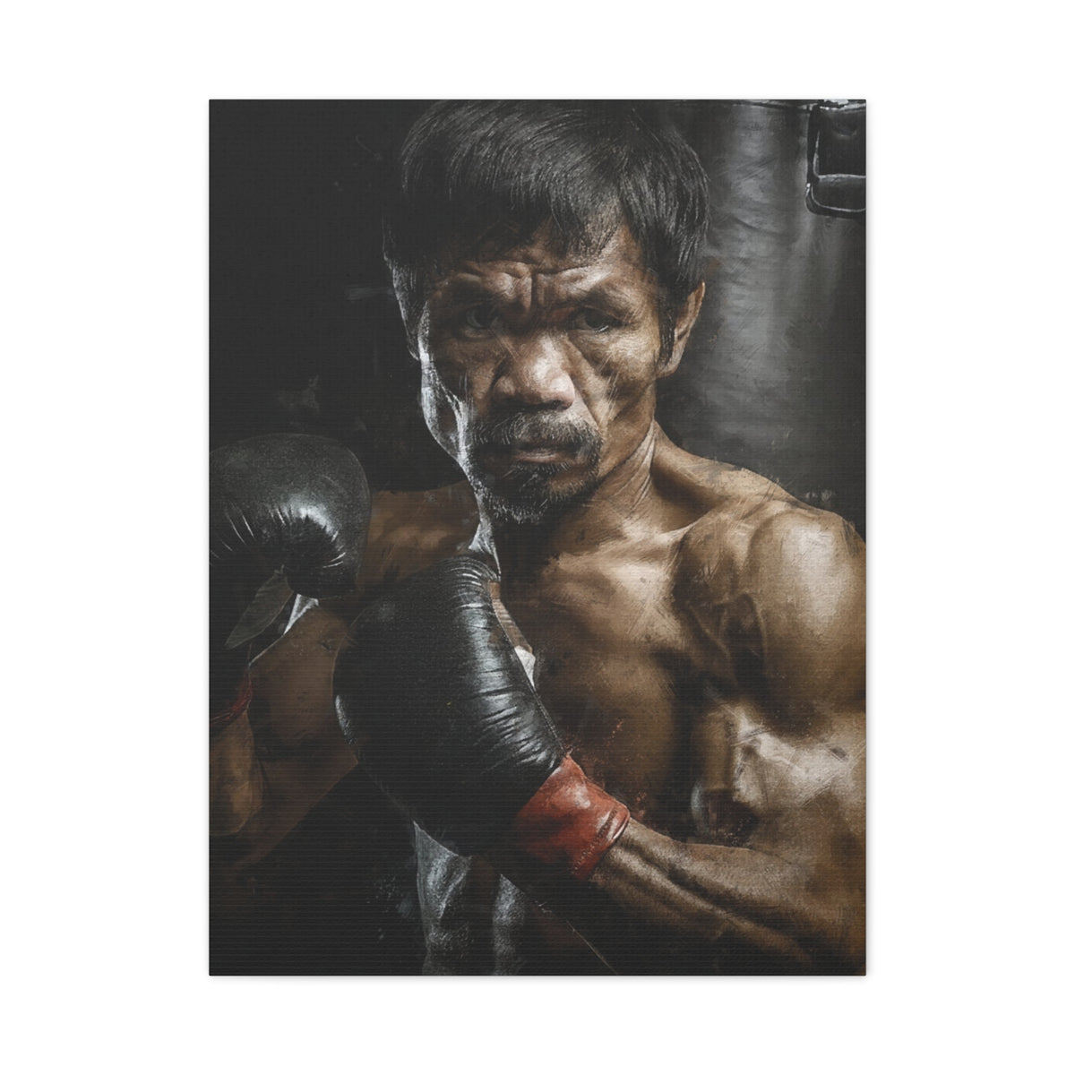 Manny Pacquiao Portrait Painting: Stretched Canvas Fine Art Boxing Print Poster- Ready to Hang, Wall Art Boxing Gift