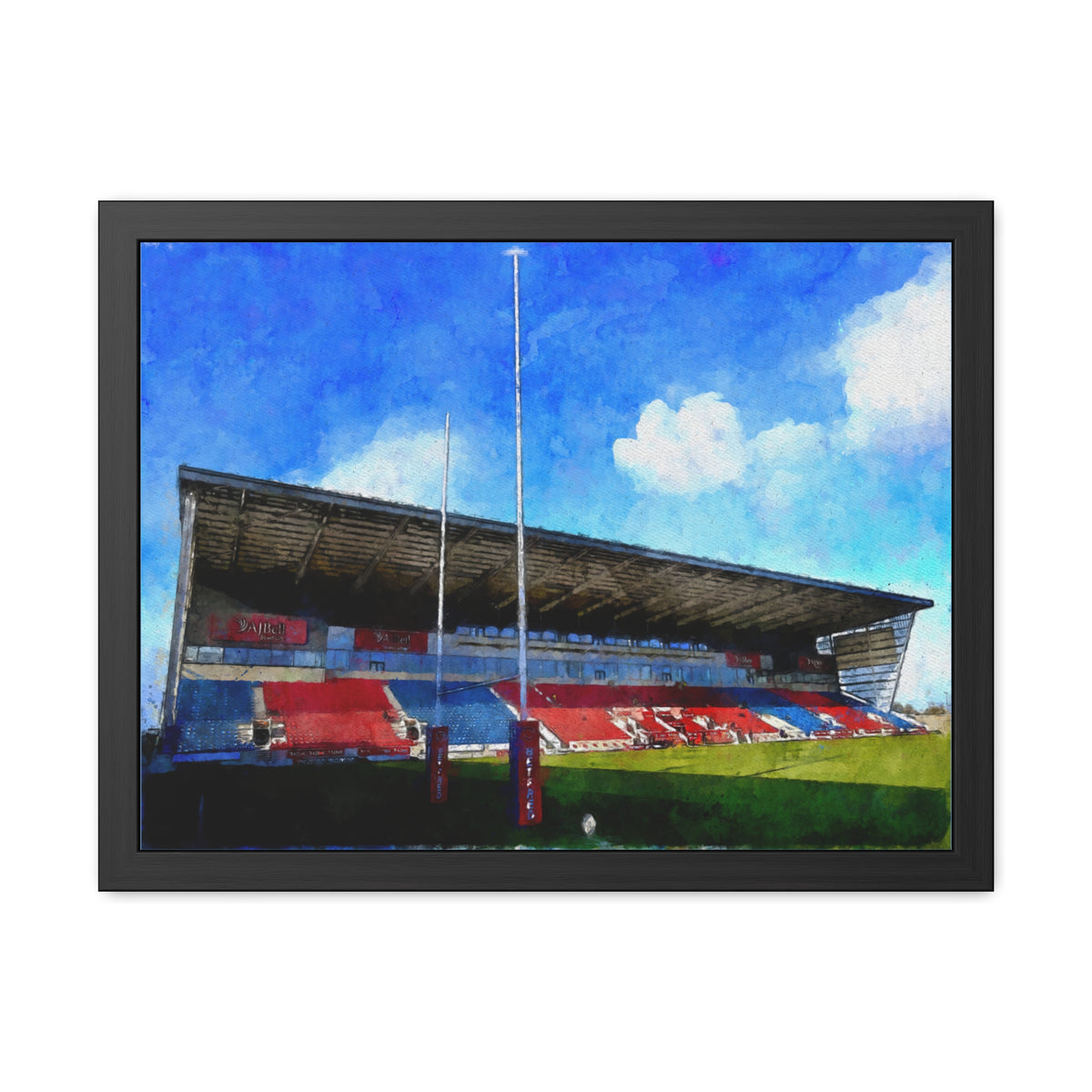 Sale Symphony: Watercolour Painting - Ready to Hang Framed Fine Art Rugby Print Poster, Stadium Ground Wall Art, Rugby Fan Gift
