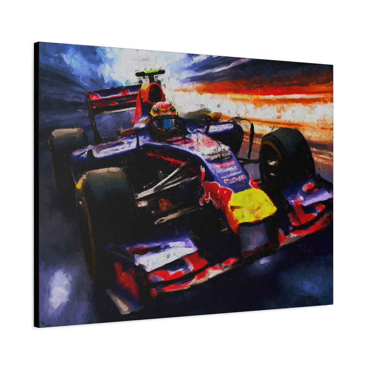 Speeding through a  Monaco Circuit Tunnel: Stretched Canvas F1 Fine Art Print Poster - Ready to Hang, Wall Art Formula One Gift