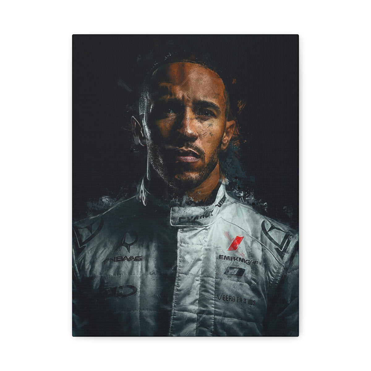 Captivating Lewis Hamilton Portrait - Stretched Canvas Fine Art Print, Ready to Hang, Wall Art Formula One Gift