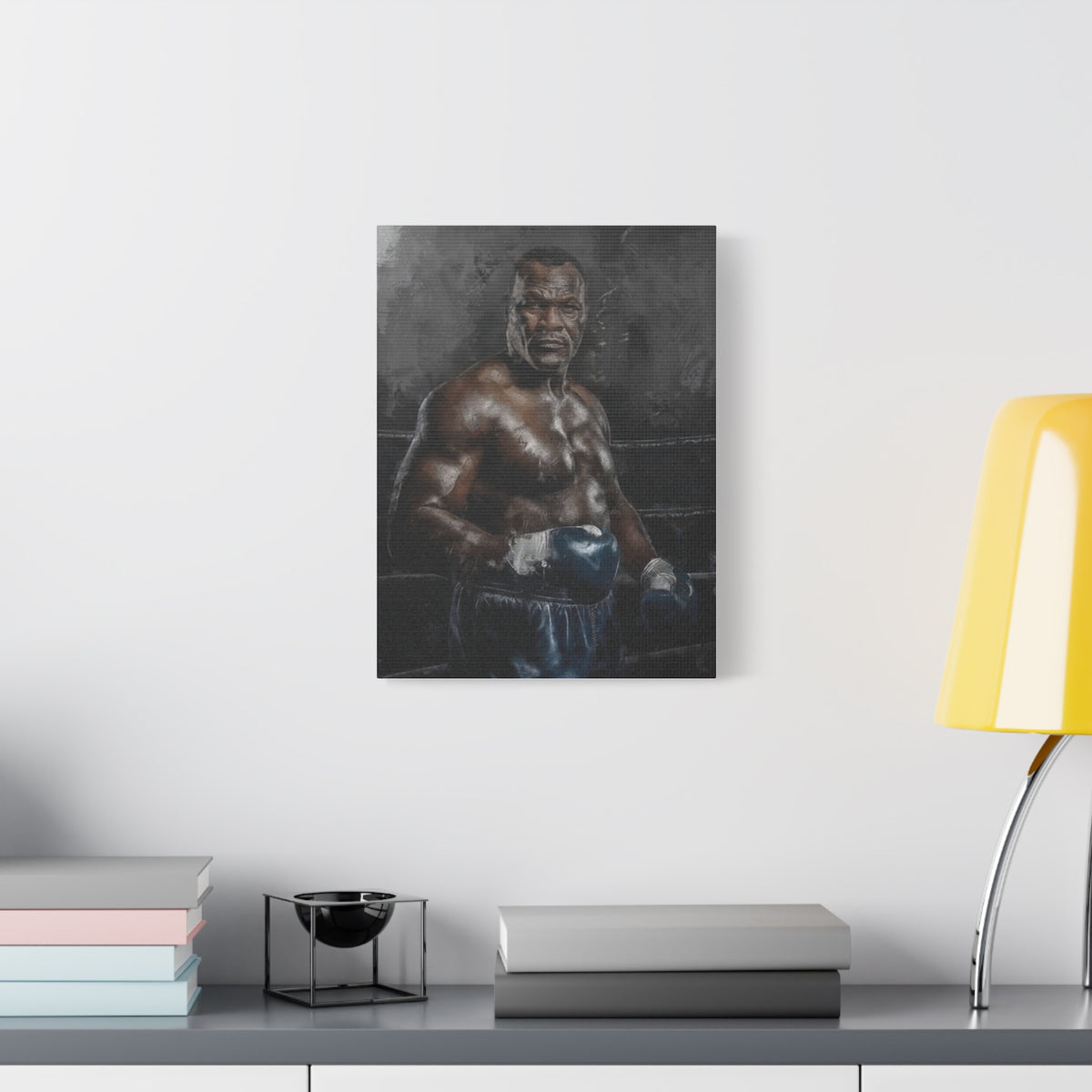 Smokin' Joe Frazier: Stretched Canvas Fine Art Boxing Print Poster - Ready to Hang, Wall Art Boxing Gift