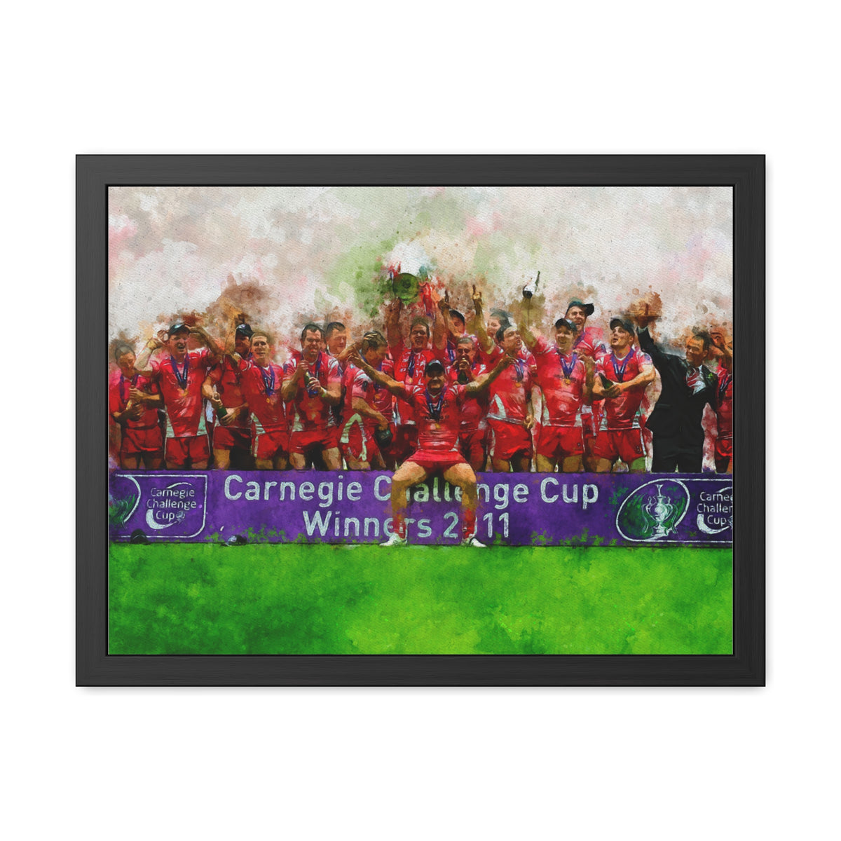 Rugby League Challenge Cup Winners 2011 Wigan Warriors Framed Art Print Poster, Ready to Hang, Warriors Fan Gift