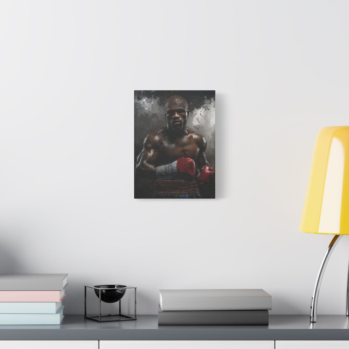 Floyd Mayweather Jr. Portrait Painting: Stretched Canvas Fine Art Boxing Print Poster - Ready to Hang, Wall Art Boxing Gift