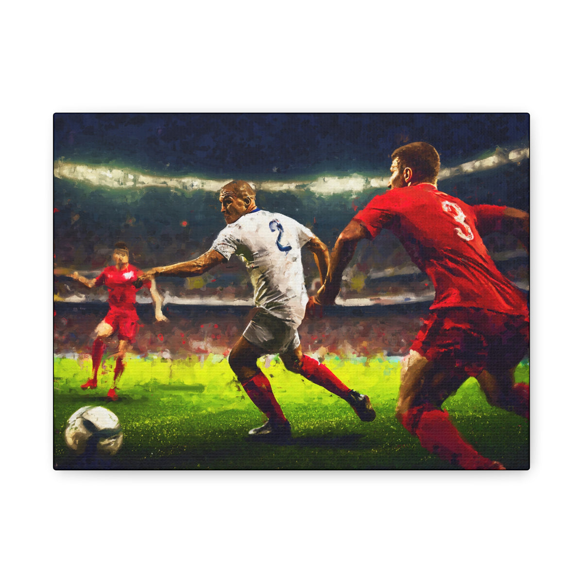 Passion Unleashed: Impressionist Soccer Painting Print on Stretched Canvas - Ready to Hang Football Fine Art Poster, Ideal Football Fan Gift